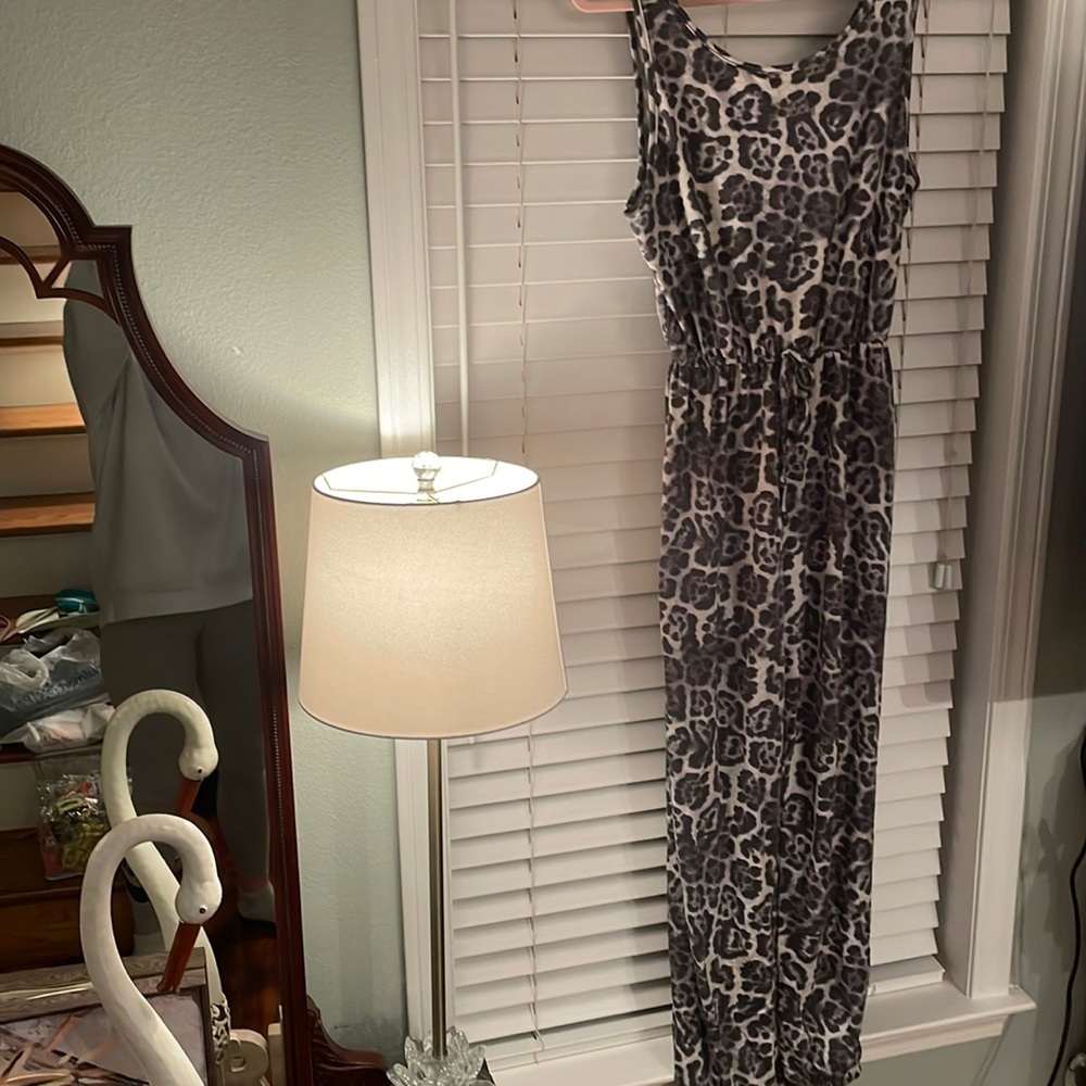 Gray Leopard Jumpsuit